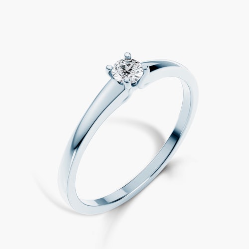 Pierścionek zaręczynowy SAVICKI: białe złoto, diament